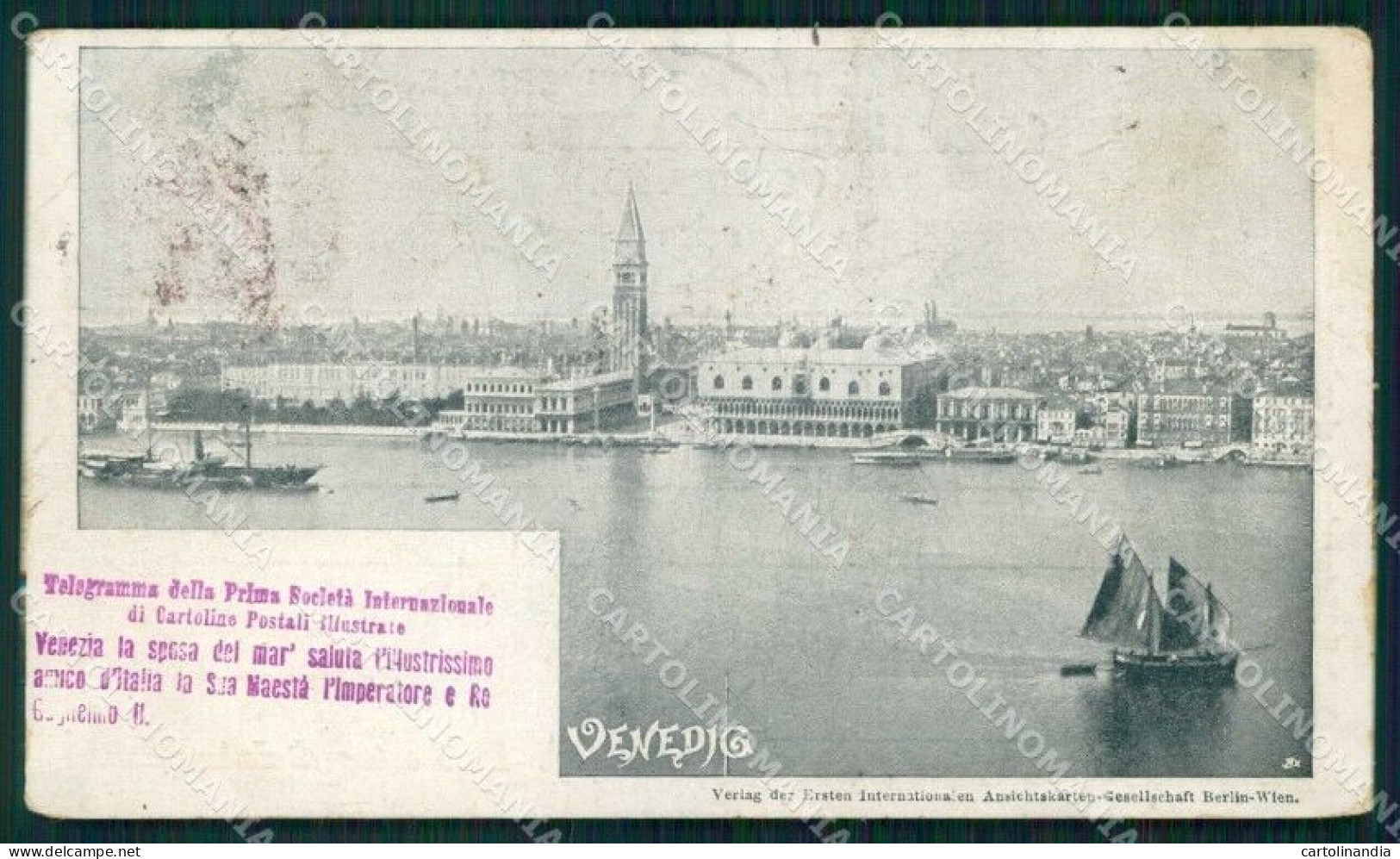 Venezia Città Telegramma Prima Società Cartoline Postali Cartolina RT7134 - Venezia (Venice)