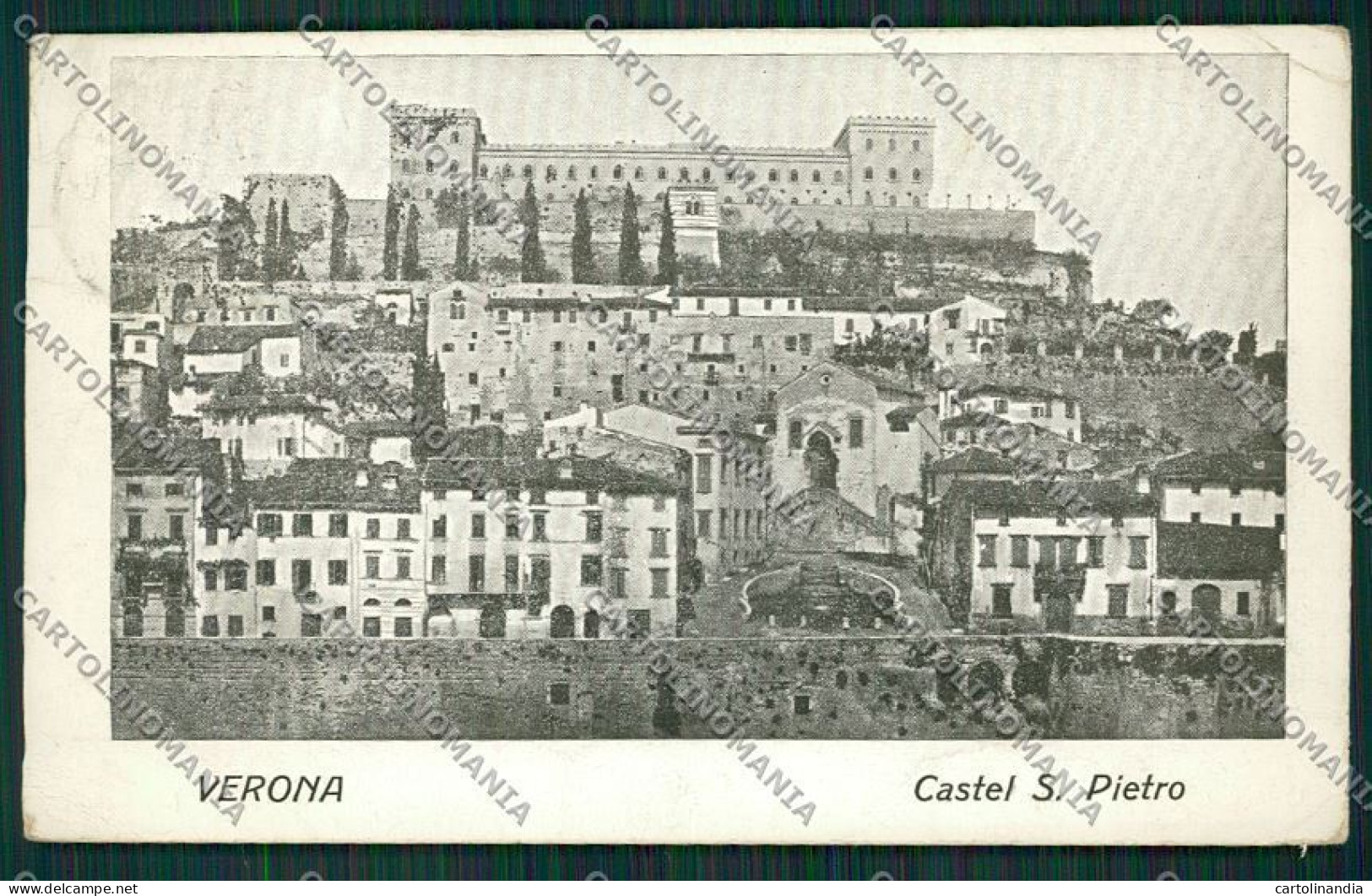 Verona Città Castel San Pietro PIEGHINA Cartolina ZC3084 - Verona