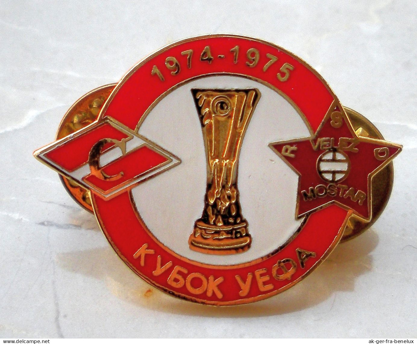 Anstecknadel Badge Spartak Moskau Vs FK Velež Mostar 18. 9. 1974 UEFA-Cup Fußball Football Moskwa Moscow UdSSR USSR - Voetbal