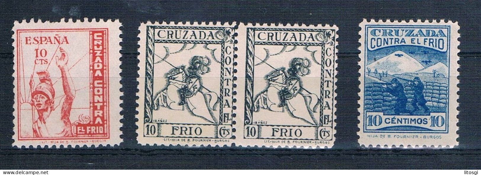 ESPAÑA 1937 CRUZADA CONTRA EL FRIO NUEVOS - Spanish Civil War Labels
