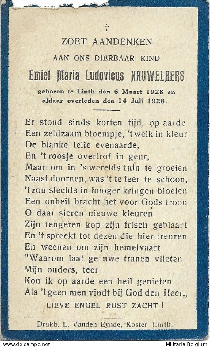 Doodsprentje Van 'Emiel Maria Ludovicus Nauwelaers' - Religion & Esotericism