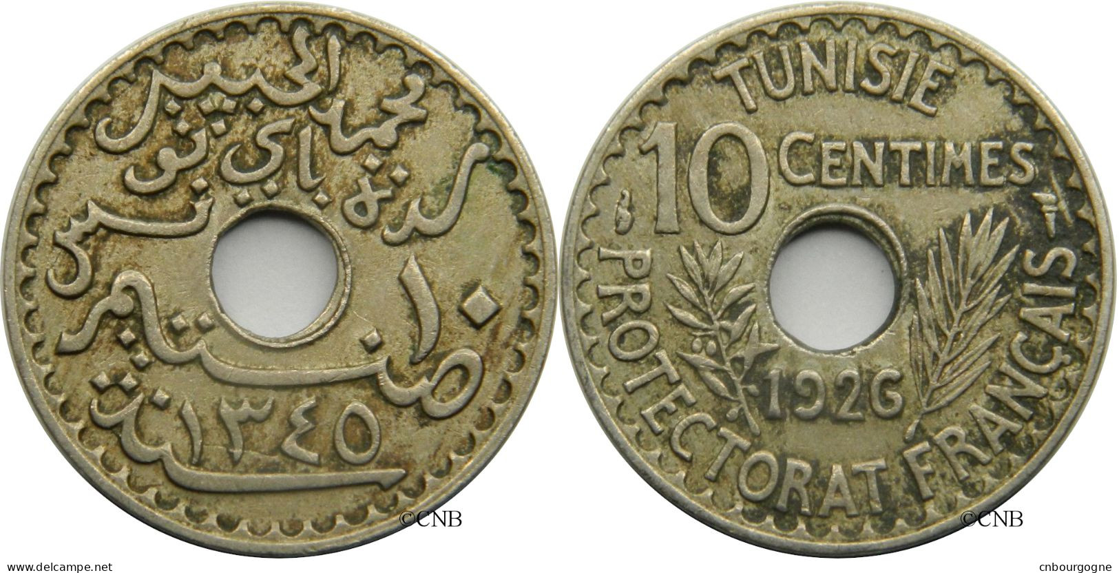 Tunisie - Protectorat Français - Habib Bey - 10 Centimes 1926-AH1345 - TTB/XF45 - Mon4443 - Tunesië