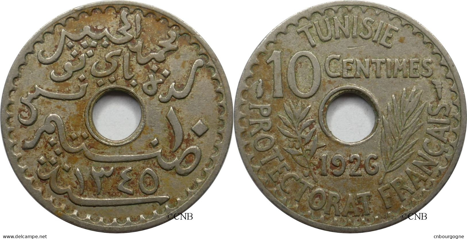 Tunisie - Protectorat Français - Habib Bey - 10 Centimes 1926-AH1345 - TTB/XF45 - Mon5564 - Tunisia