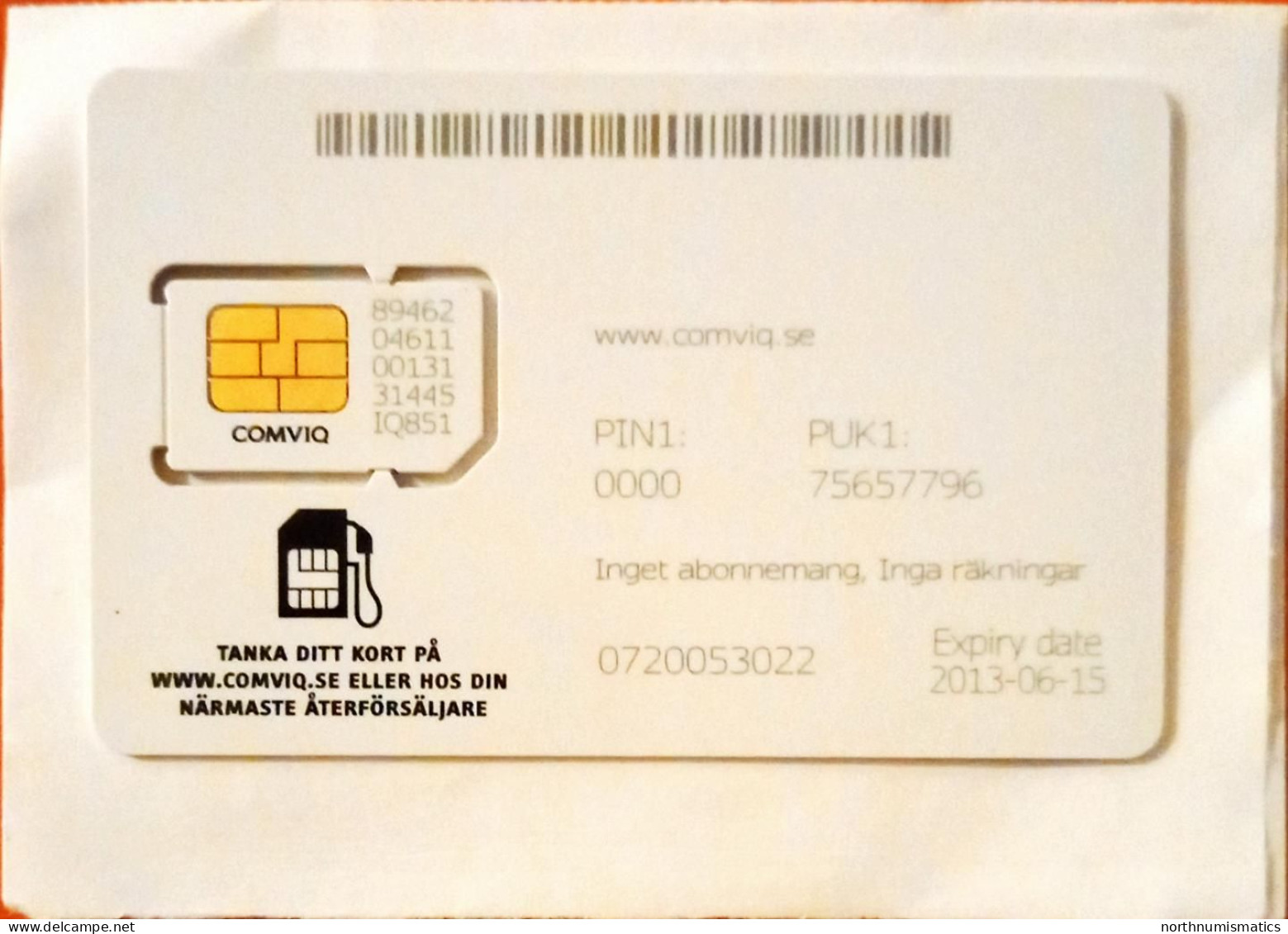 Comviq Gsm Original Chip Sim Card - Colecciones