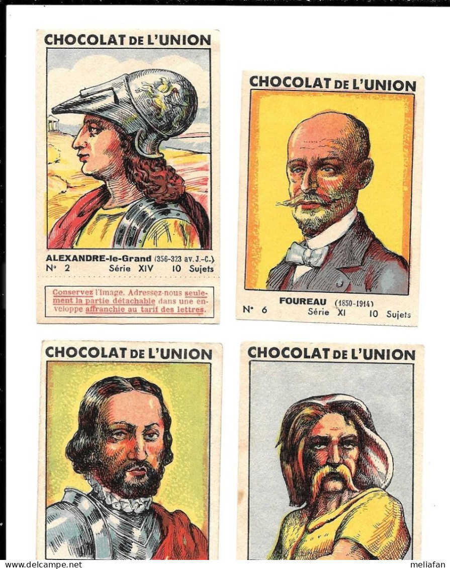 Y954 - IMAGES CHOCOLAT UNION - FOUREAU - CORTEZ - VERCINGETORIX - ALEXANDRE LE GRAND - Other & Unclassified