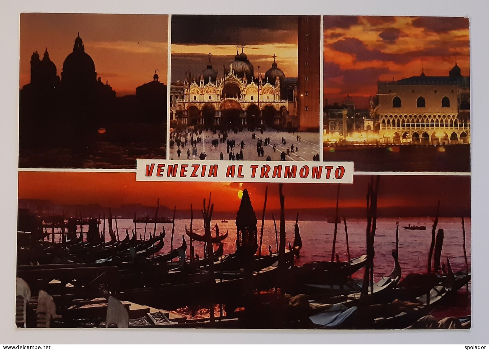 VENEZIA AL TRAMONTO-Italy-Molo S. Marco-Vintage Photo Postcard-unused-70s - Venezia (Venice)