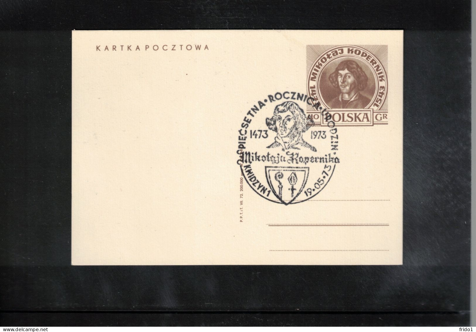 Poland / Polska 1973 Astronomy - 500th Anniversary Of The Birth Of Nicolaus Kopernicus KWIDZYN Postmark - Astronomùia