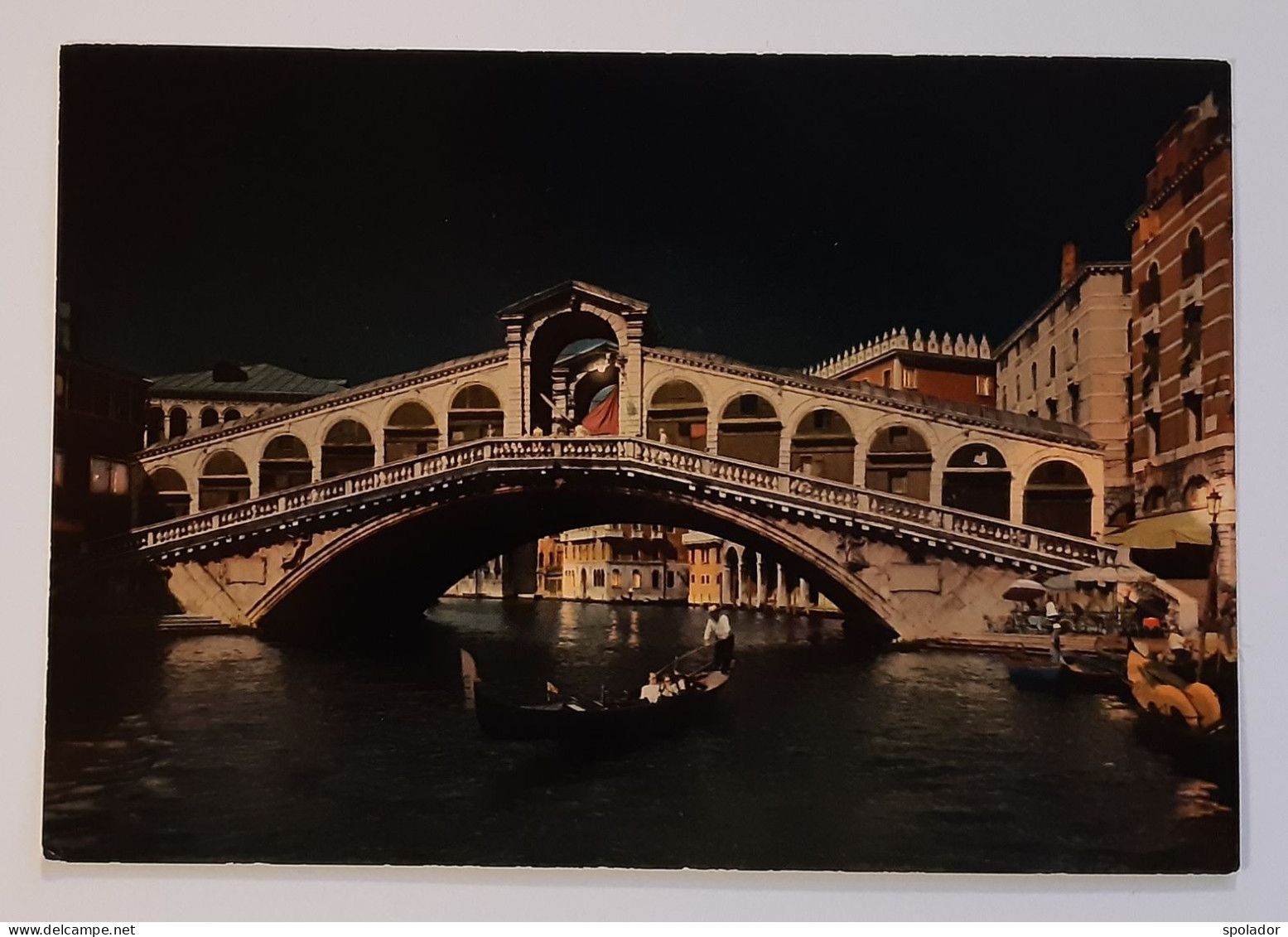 VENEZIA-Italy-Rialto By Night-Vintage Photo Postcard-unused-70s - Venezia (Venice)