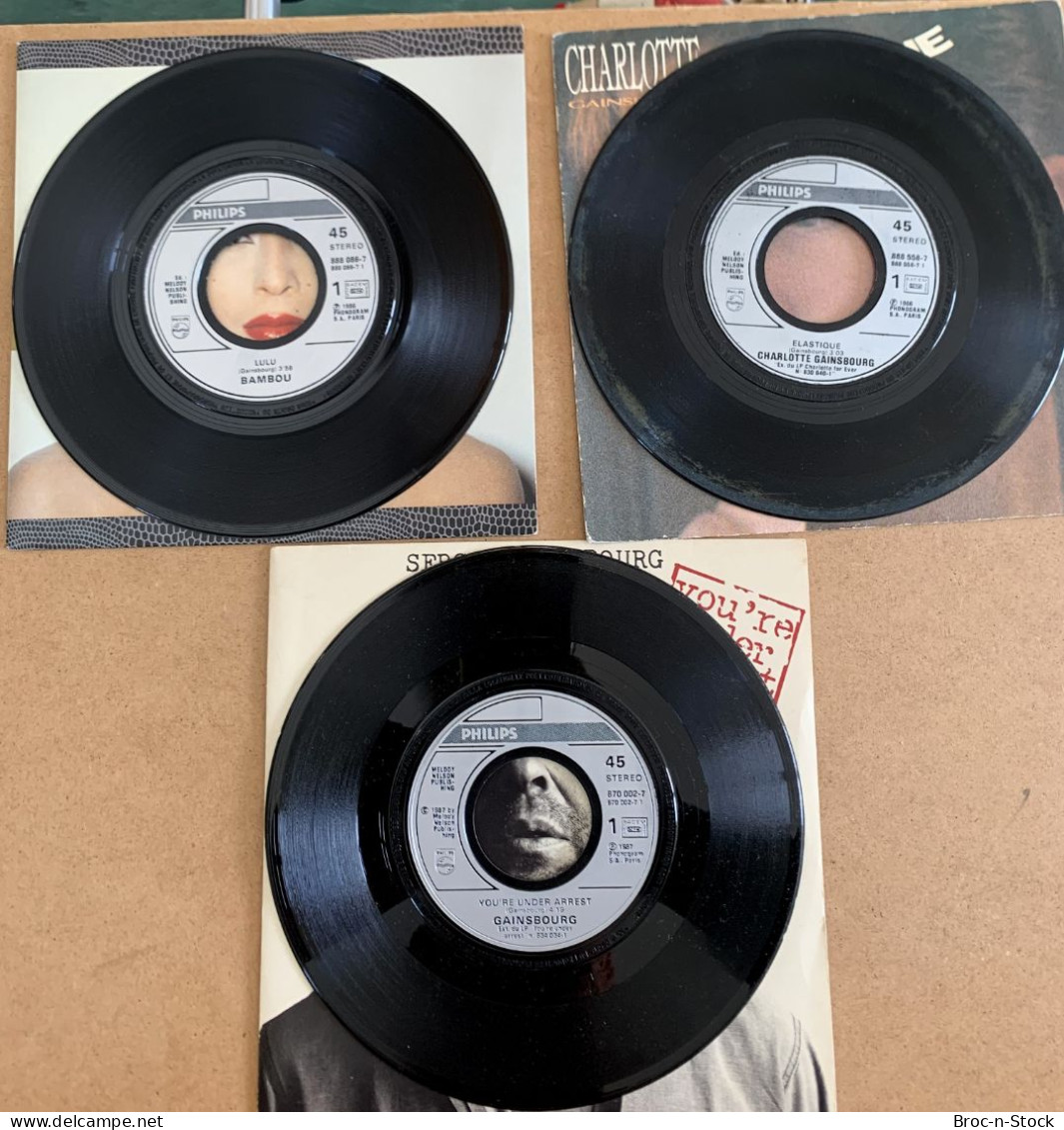 Disque Vinyle 45T - Lot De 3 -- BAMBOU / Serge Et Charlotte GAINSBOURG - Disco & Pop