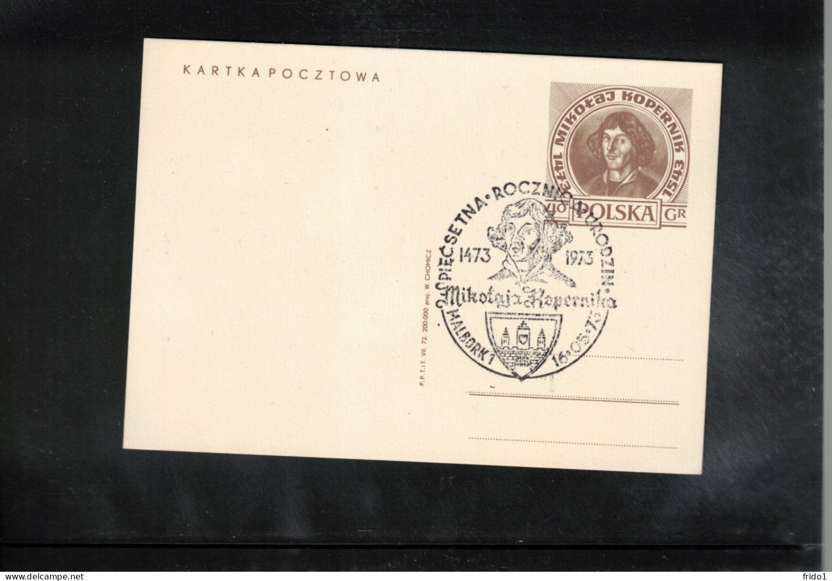 Poland / Polska 1973 Astronomy - 500th Anniversary Of The Birth Of Nicolaus Kopernicus MALBORK Postmark - Sterrenkunde