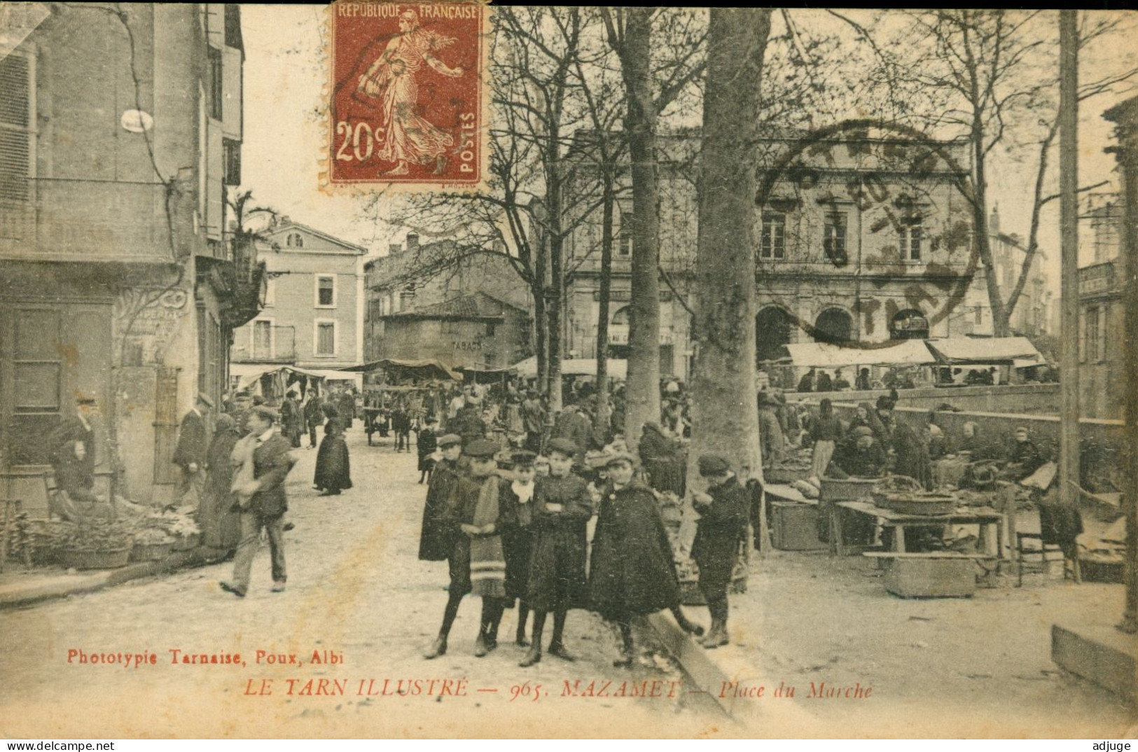 CPA*81* MAZAMET- Place Du Marché* Phototypie Poux N° 965** 2 Scan - Mazamet