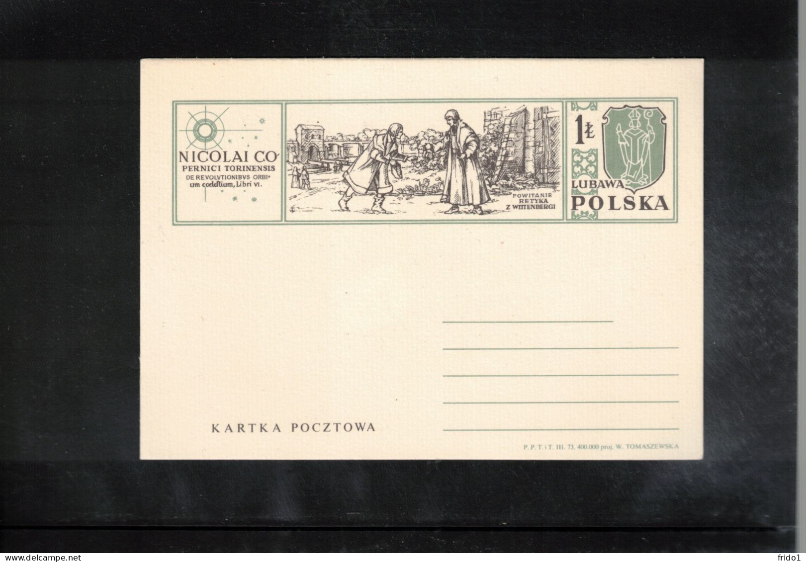 Poland / Polska 1973 Astronomy - 500th Anniversary Of The Birth Of Nicolaus Kopernicus Interesting Postcard - Astronomy