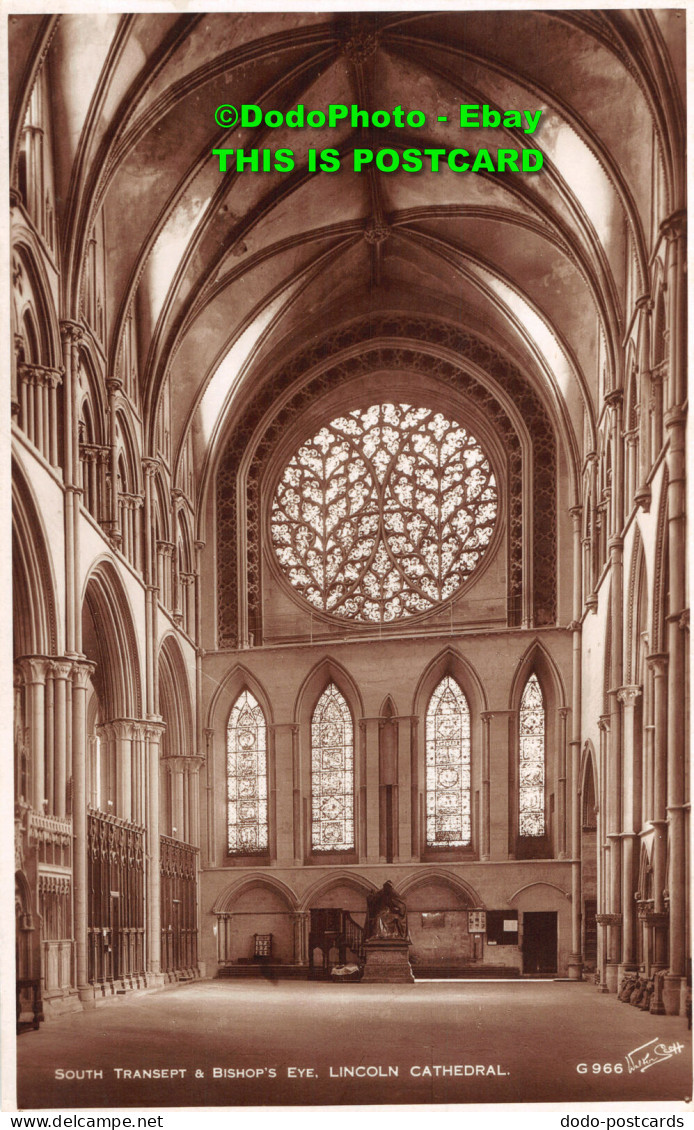 R407900 Lincoln Cathedral. South Transept And Bishop Eye. Walter Scott. RP - Welt