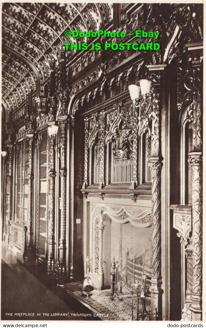 R407903 Taymouth Castle. The Fireplace In The Library. RP - Welt