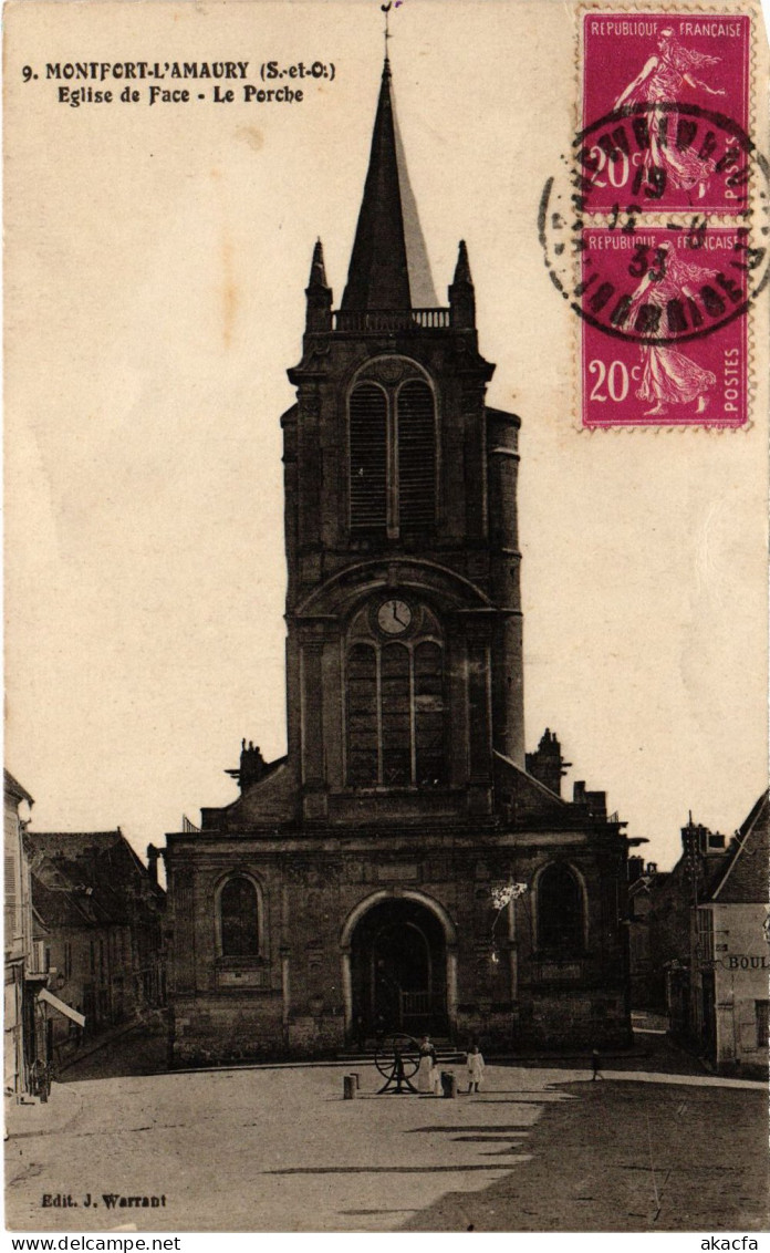 CPA Montfort L'Amaury Eglise De Face Le Porche (1402291) - Montfort L'Amaury