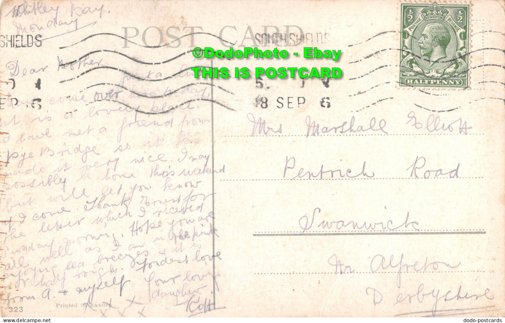 R407945 Best Love To Mother From Whitley Bay. Postcard - Welt