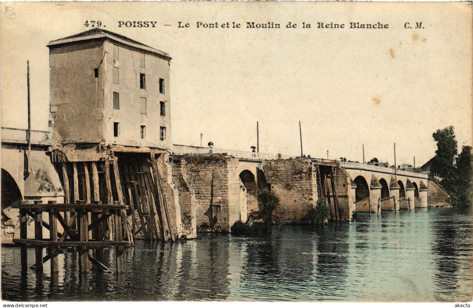 CPA Poissy Le Pont Et Le Moulin De La Reine Blanche (1402461) - Poissy