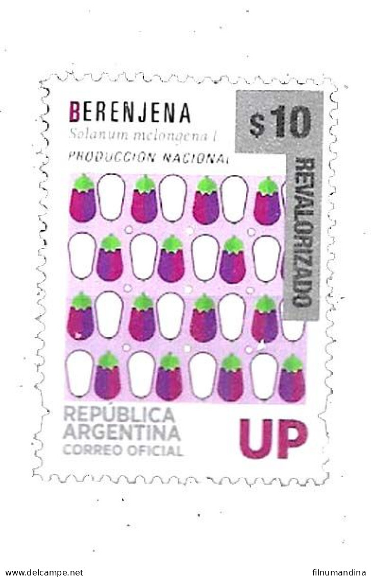 #75359 ARGENTINA 2023 NEW EMERGENCY OVERPRINTED REVALORIZADO 10 Ps UP VEGETALS MNH SCARCE - Unused Stamps