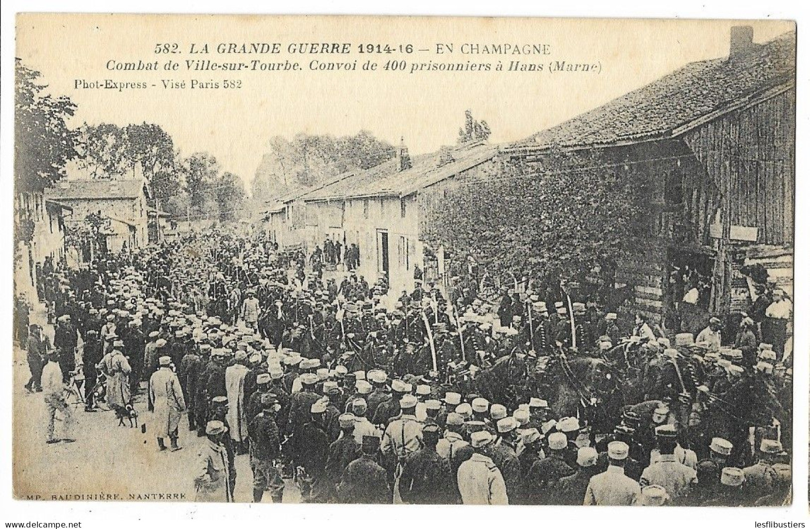 CPA 51 La Grande Guerre 1914-16 - En Champagne - Combat De Ville-sur-Tourbe - Convoi De 400 Prisonniers à HANS - Other & Unclassified