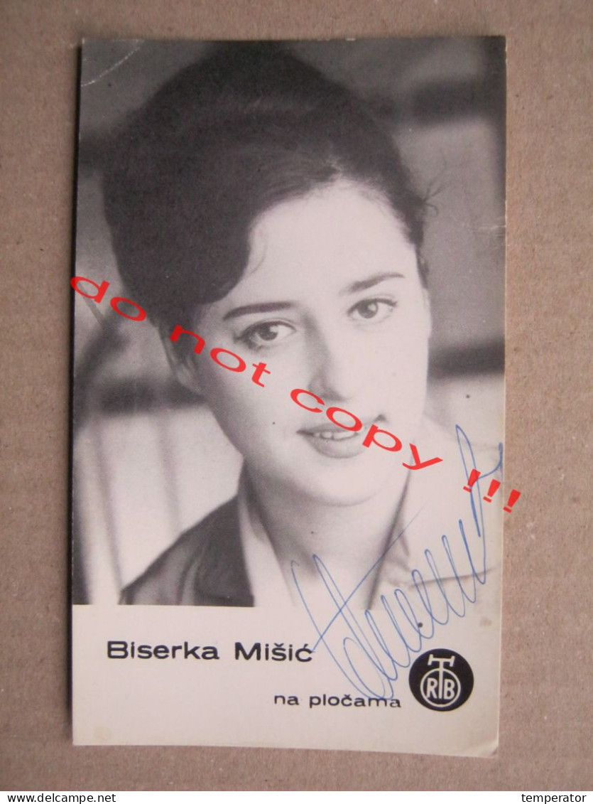 Biserka Mišić ( RTB ) - Promo Card With Original Autograph - Music And Musicians