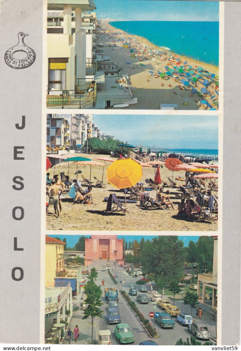 JESOLO-LIDO DI JESOLO-VENEZIA-2 CARTOLINE VERA FOTOGRAFIA-MULTIVEDUTE-UNA VIAGGIATA NEL 1968 - Venezia (Venice)