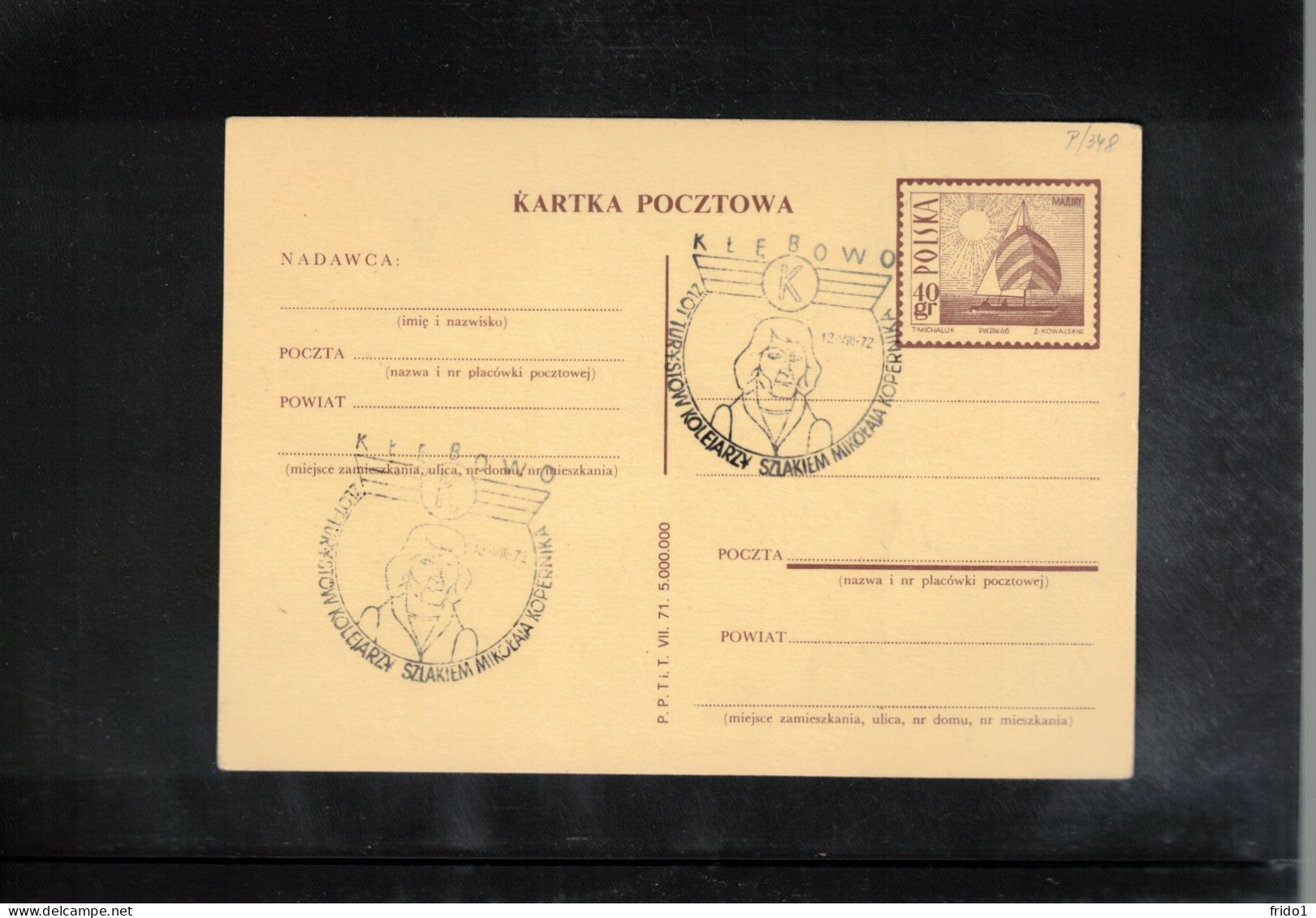 Poland / Polska 1972 Astronomy - Nicolaus Kopernicus Interesting Postcard - Astronomy