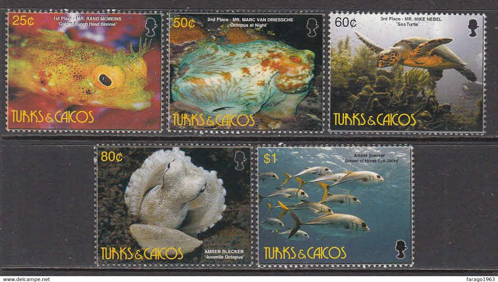 2006 Turks & Caicos Islands Marine Life Fish  Complete Set Of 5 MNH - Turks & Caicos