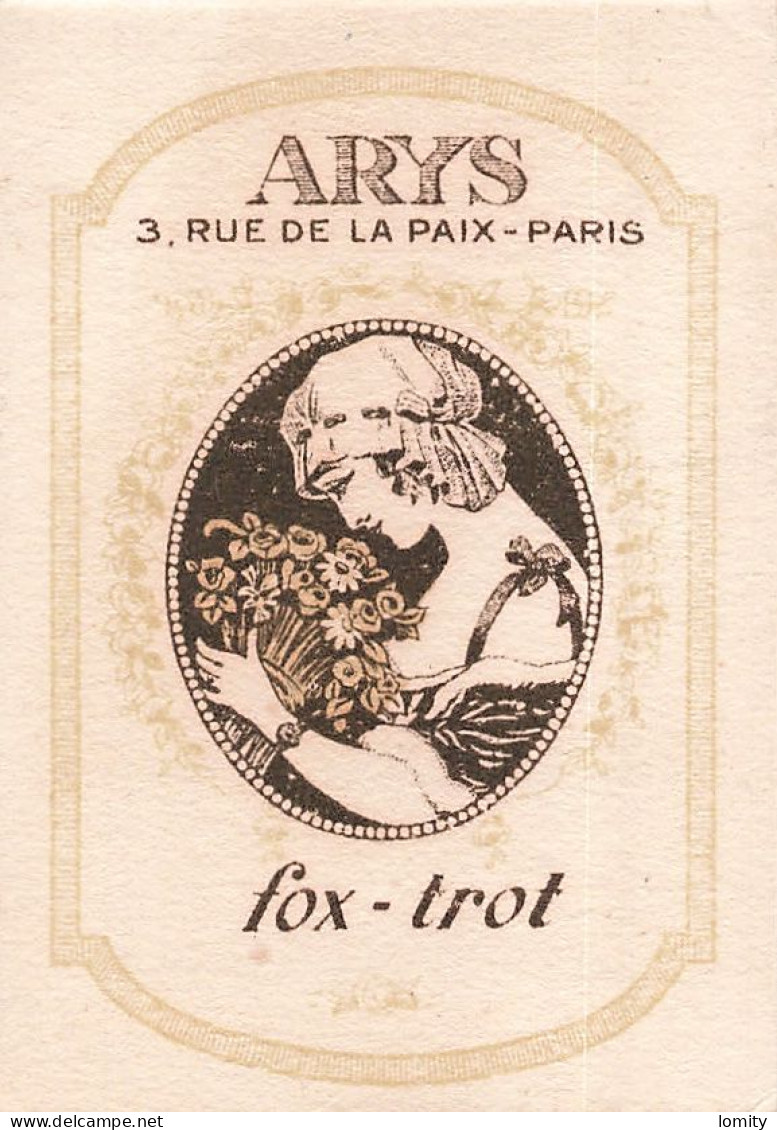 & Petite Carte Parfumée Parfum ARYS FOX-TROT Avec Pub Publicité Pharmacie Py à Puteaux Dimensions 4.8x7.1cm - Profumeria Antica (fino Al 1960)