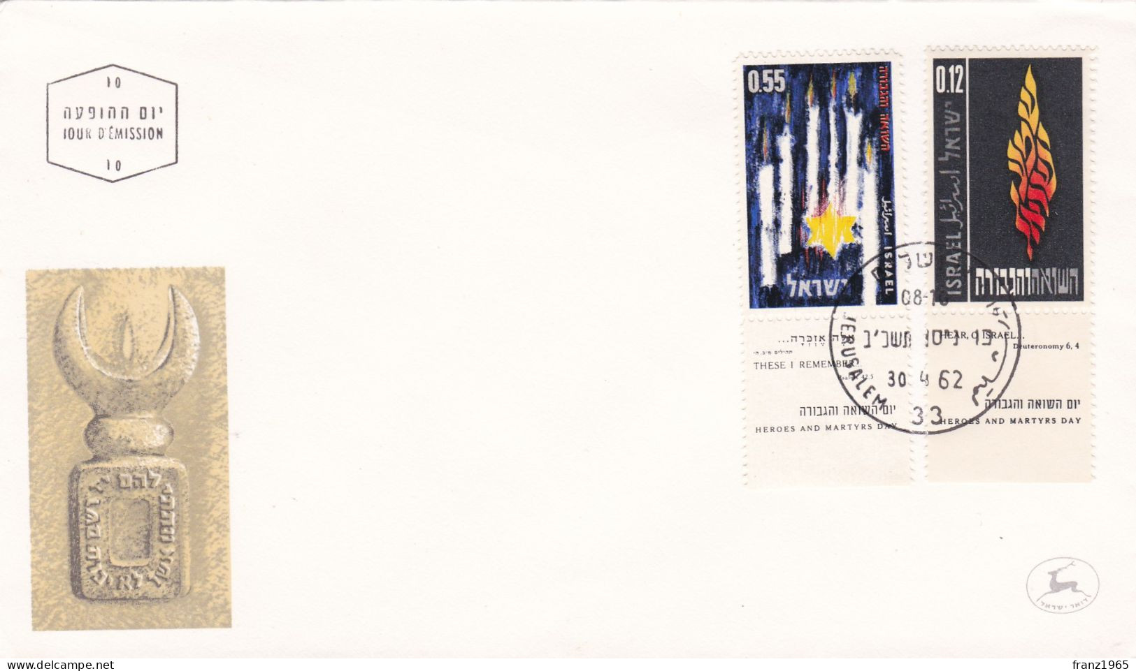 Holocaust And Resistance - 1962 - FDC