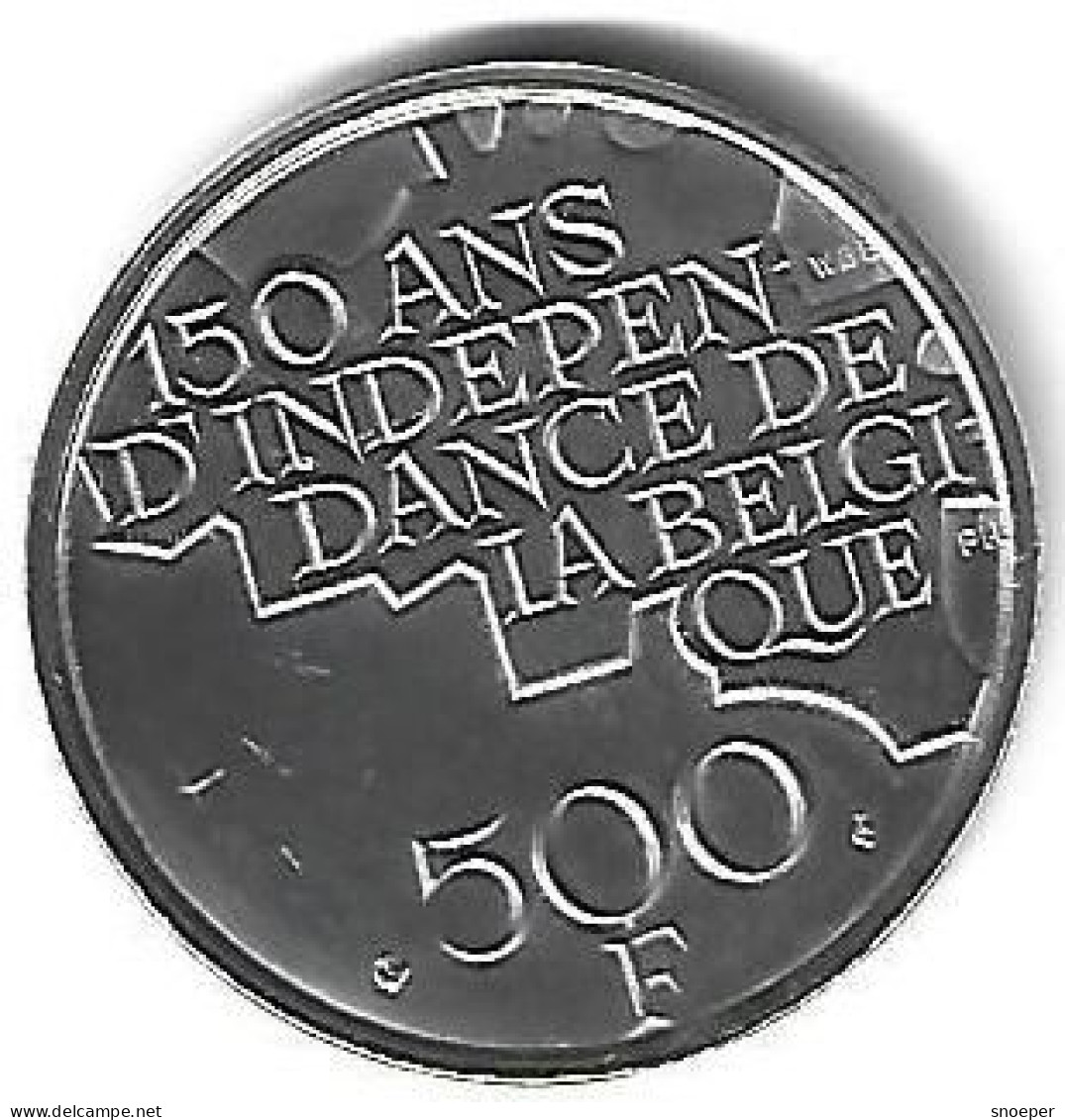 Belguim 500 Francs 1980 French Silver Clad Copper-Nickel - 500 Francs