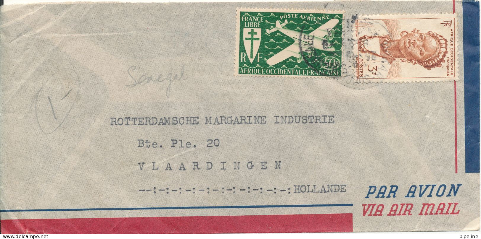 A.O.F. Air Mail Cover Sent To Netherlands - Briefe U. Dokumente