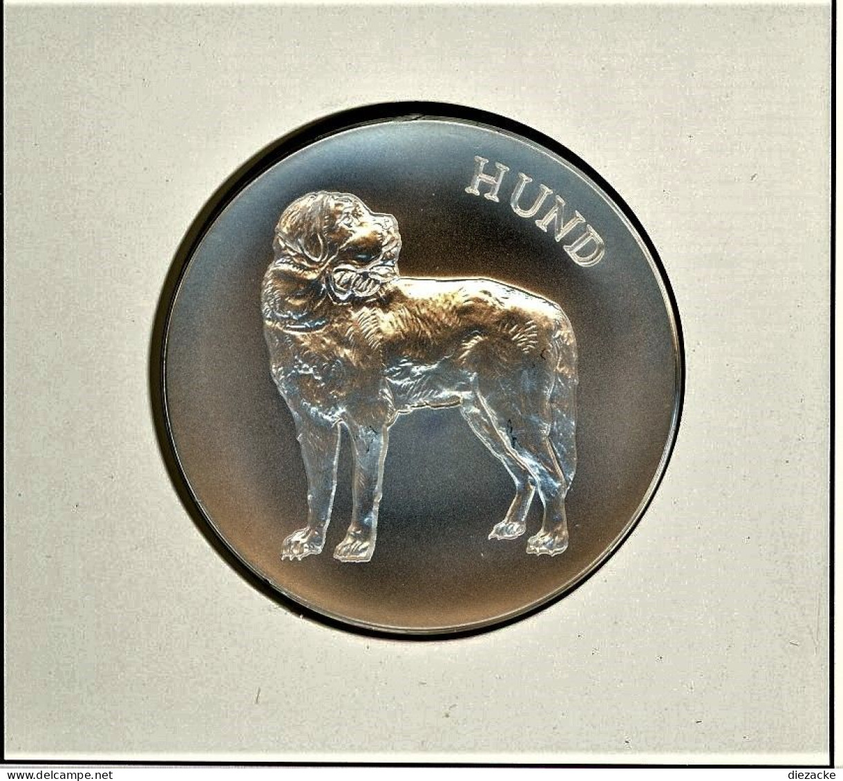 Schweiz Medaillenblatt Tiere Der Heimat Hund Medaille Feinsilber (RH22 - Other & Unclassified