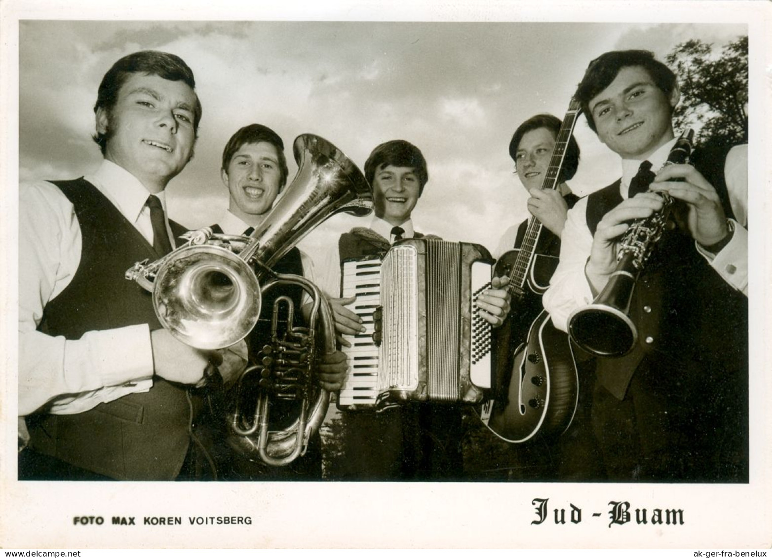 Autogrammkarte AK Musik Jud-Buam Ziehharmonika Harmonika Akkordeon Foto Max Koren Voitsberg Steiermark Österreich Music - Chanteurs & Musiciens