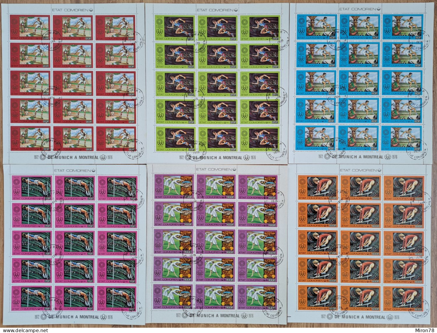 Comoros 1976 Mi. 275A-280A Mail Fresh 100% Airmail Olympic Games, Sport 15set Used - Sommer 1976: Montreal