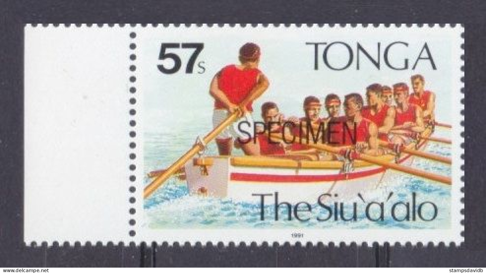 1991 Tonga 1188 Su'aalo Rowing Regatta (SPECIMEN) 3,00 € - Barche