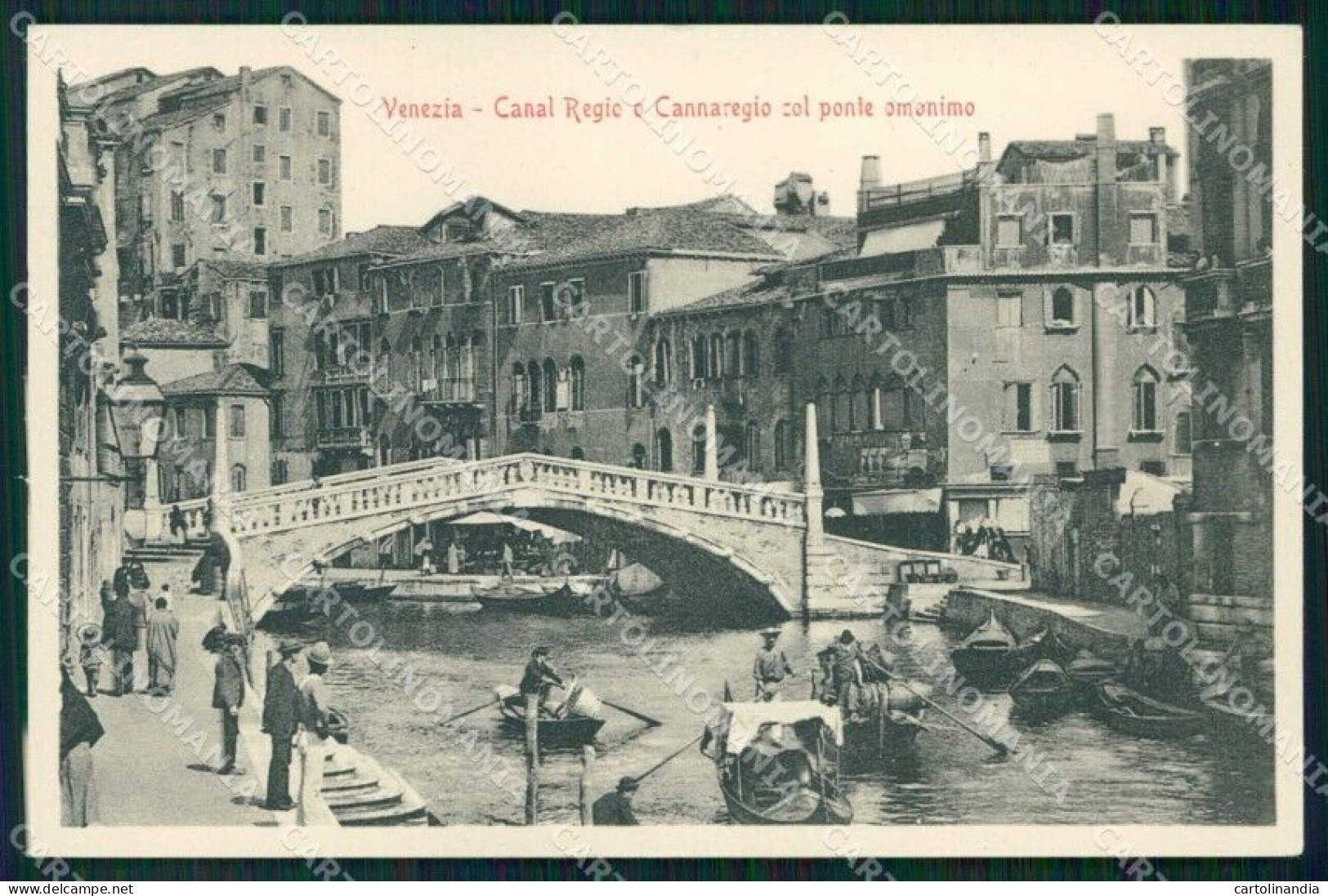 Venezia Città Canal Regio Ponte Omonimo Barche Stengel 11596 Cartolina RT7275 - Venezia (Venice)