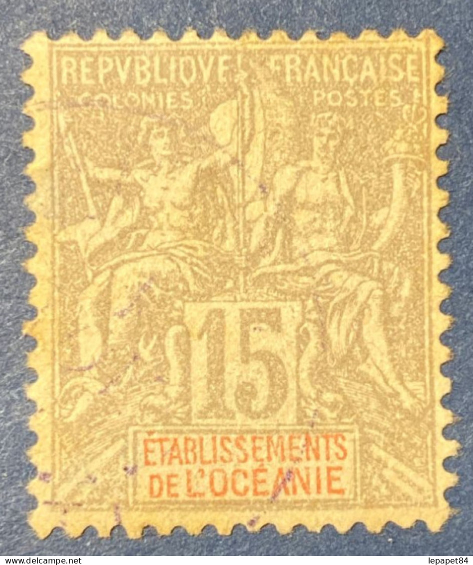 Etablissement Français De L'océanie YT N°16 Oblitéré Signé RP - Used Stamps