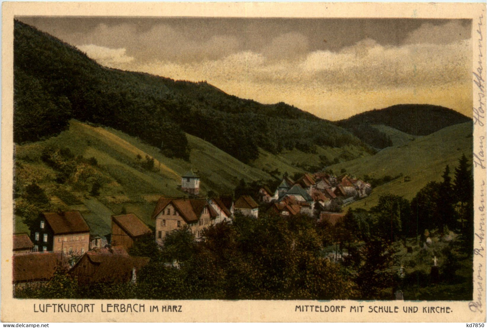 Kurort Lerbach Im Harz, Mitteldorf Mit Schule Und Kirche - Goettingen