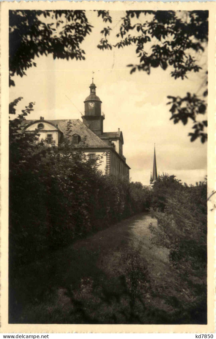 Saalfeld, Saalfelder Schloss Mit Blick Auf Die St. Gertrudiskirche In Graba - Saalfeld