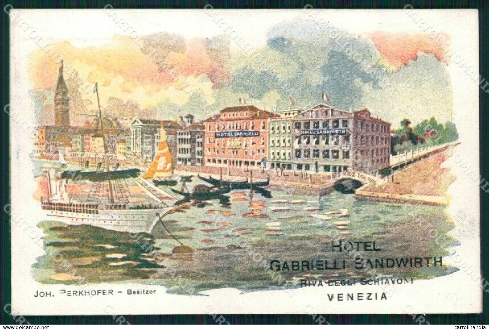 Venezia Città Hotel Gabrielli Sandwirth Canale Barche Cartolina RT7798 - Venezia (Venice)