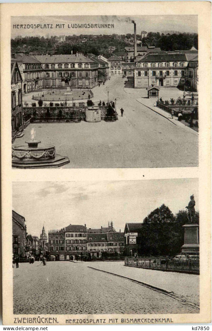 Zweibrücken, Herzogsplatz Mit Bismarckdenkmal - Zweibruecken