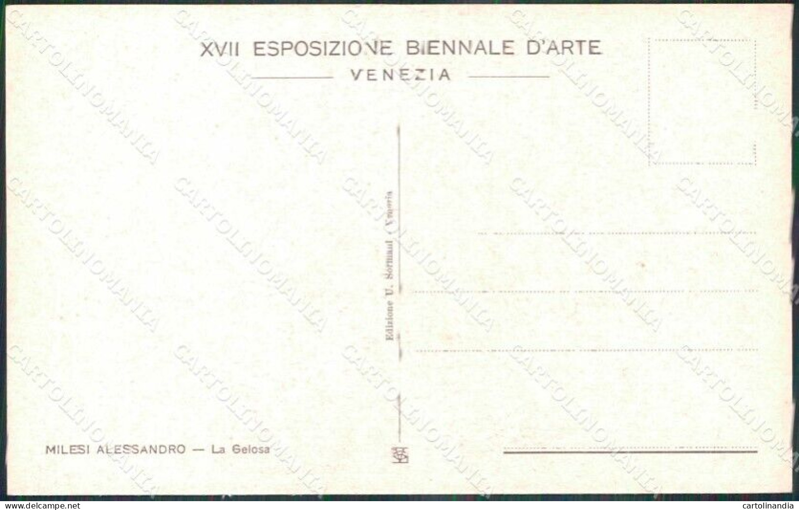 Venezia Città XVII Esposizione Biennale D'Arte La Gelosa Cartolina RT8083 - Venetië (Venice)