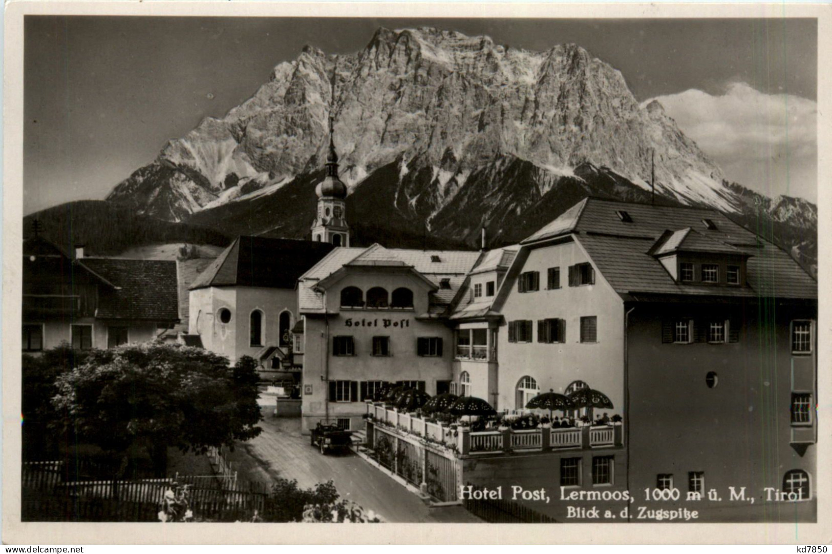 Lermoos, Hotel Post, Blick A.d. Zugspitze - Reutte