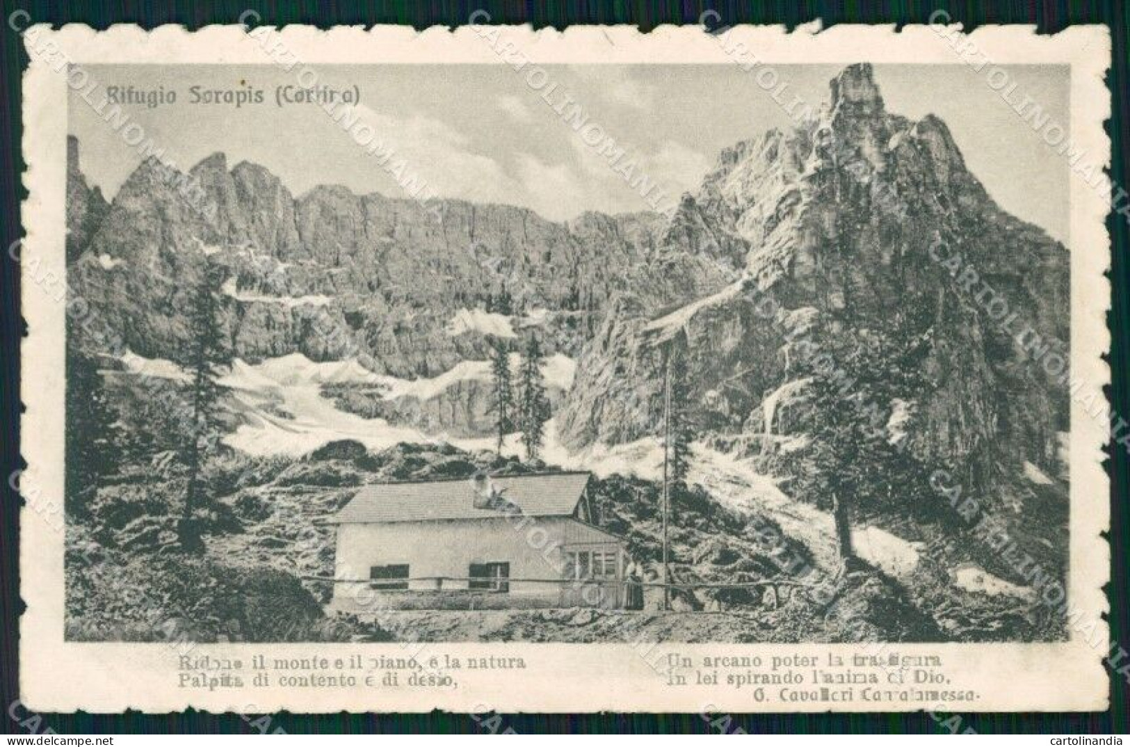 Belluno Cortina D'Ampezzo Rifugio Sorapis Cantamessa Cartolina VK3852 - Belluno