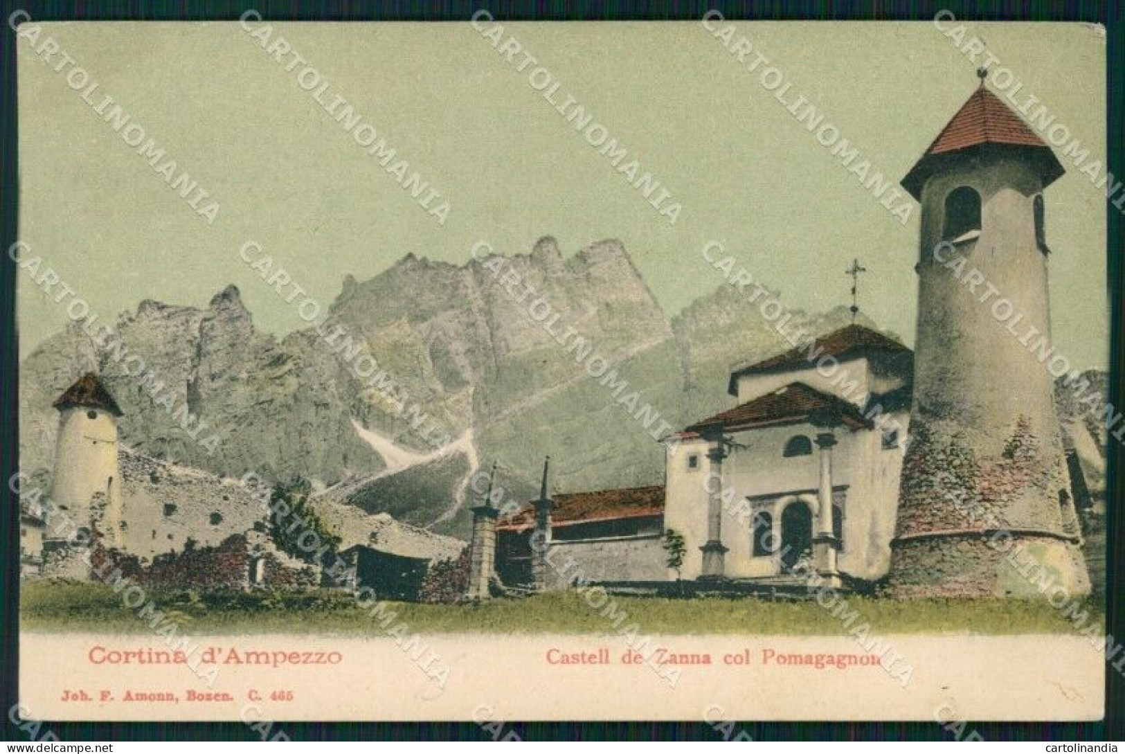 Belluno Cortina D'Ampezzo Castello Di Zanna Pomagagnon Cartolina VK4118 - Belluno