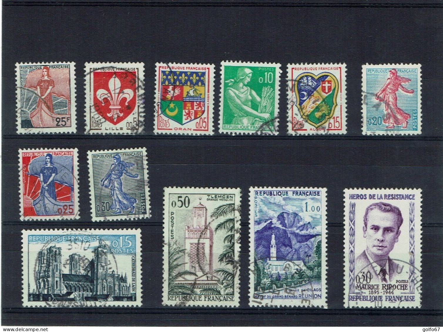 FRANCE - 1959 à 1960 Y&T N° 1216 - 1230 à 1234A - 1235 - 1238 - 1241 - 1250 Oblit (0114) - Used Stamps