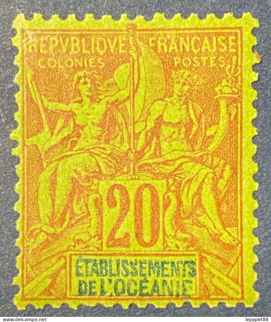 Etablissement Français De L'océanie YT N°7 Neuf*signé RP - Unused Stamps