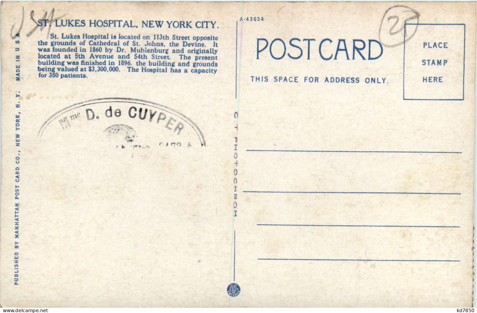 New York City - St. Lukas Hospital - Andere & Zonder Classificatie