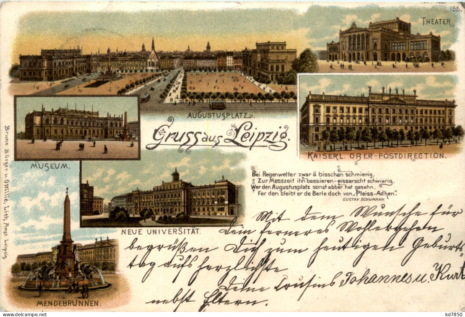 Gruss Aus Leipzig - Litho - Leipzig