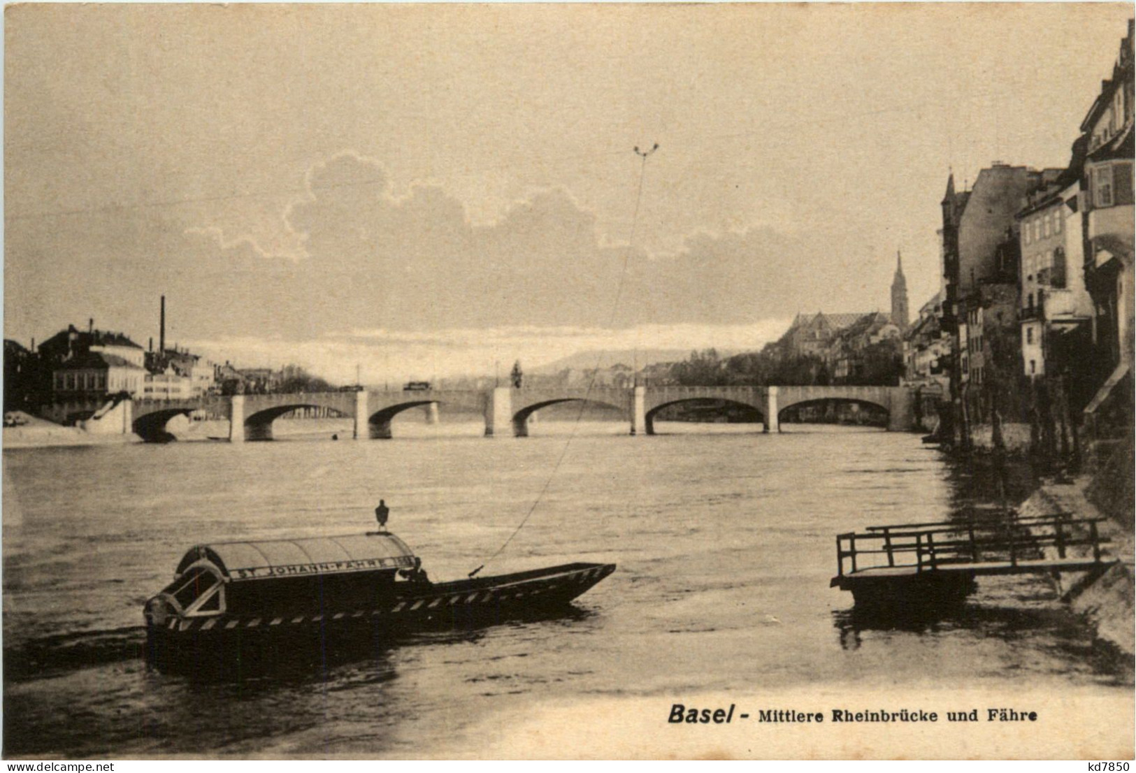 Basel - Mittlere Rheinbrücke Und Fähre - Autres & Non Classés